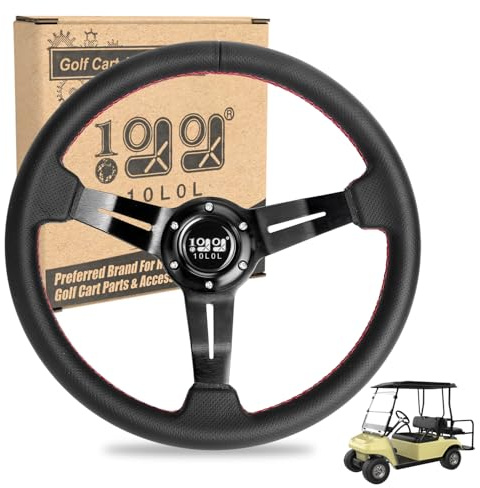 10L0L universell design golfvagn ratt passar för Yamaha Club Car DS & precedent tempo, EZGO RXV & TXT, ergonomisk design kolfiberratt