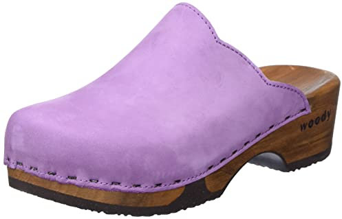 woody Damen Emma Holzschuh, Flieder, 36 EU