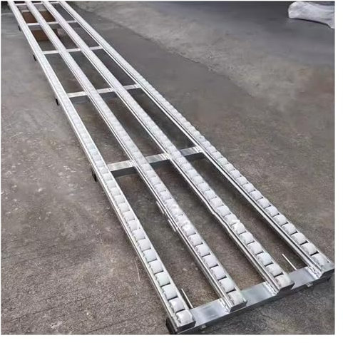 XILYZMO Servantes À Rouleau, Réglable Flow Rack Système Déchargement, Épissable Cadre Métallique Acier Rail Convoyage, Pliable Extra Plastique ABS Patin Convoyeur (Couleur : A -Four Rows, Taille : 5