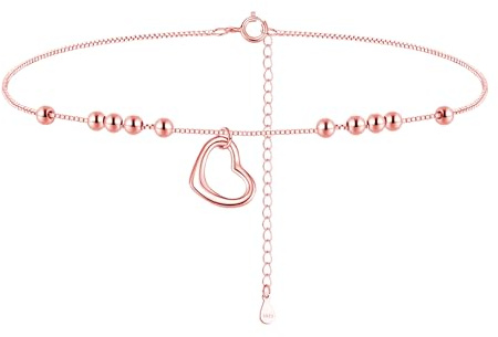 Cangall silver fotkedjor för kvinnor, 925 sterlingsilver vristlänk armband, 22+5 cm flexibel justerbar sommar barfota strand fotkedja, silver fotsmycken med presentförpackning för kvinnor till