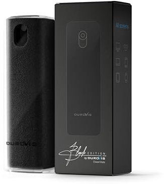 Display Reiniger Durovis Essentials | All in one Screen Cleaner Spray | Bildschirmreiniger mit Mikrofasertuch inkl. 10ml Glasreiniger ohne Alkohol für Auto, Smartphone, Laptop, Tablet (schwarz)