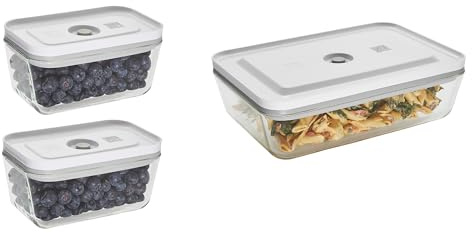 ZWILLING Fresh & Save 3-pc Glass Food Storage Vacuum Containers Meal Prep Container - Small & Large Containers