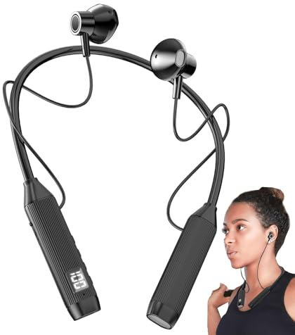 Mimoqk Halsbands-hörlurar, trådlösa öronsnäckor för sporthörlurar | Sport Neckband Trådlösa hörlurar för vandring, löpning, träning | Sweatproof Earphones with Deep Bass for Active Lifestyle
