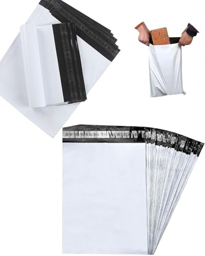 LOZTBUE 10 Stück Verzendzakken 60x80cm Versandtaschen Groß XXL,Versandbeutel Groß Plastik Wasserdicht Selbstklebend Taschen für Paketversand(Weiß)