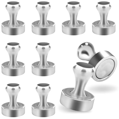 Poppstar 10 koniska magneter, extra starka (vidhäftningskraft 12 kg, diameter: 20 mm; höjd: 25 mm), silver
