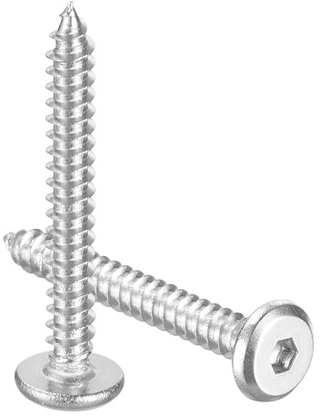sourcing map 25 Pack Socket Head Screws M3 x 25mm Self Tapping Screws Bolt | 304 Stainless Steel, Flat Round, Full Thread, Hex Socket Cap Screws, for Wood Furniture