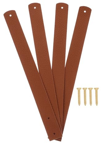 MUSISALY 4 pezzi Supporti per Bastoni per Tende in Finta Pelle Marrone Scuro Ganci da Parete Multifunzionali per Cucina e Bagno Appendini Resistenti per Tende Asciugamani e Abiti
