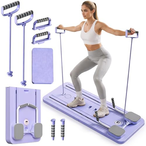 Bestash Pilates Reformer Board, Reformer Planche Pilates, Kit de Fitness Multifonctionnel pour Femmes, Entraînement Complet du Ccorps à Domicile
