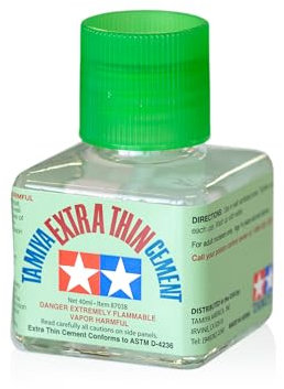 Tamiya Extra Thin Liquid Cement Glue with Applicator Brush - 40ml Bottle - 87038