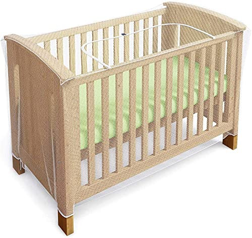 Luigi's Insektenschutz Baby und Gitterbetten - Moskitonetz Babybett und Kinderbett mit Reißverschluss - Insektenschutz Babybett - Schutz vor Insekten für Reisebett