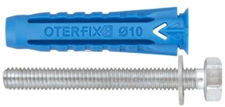 OTER Taco Universal de Nailon métrico y arandela 14 x 70 mm con Tornillo M10 x 80 mm, Multicolor, Estándar