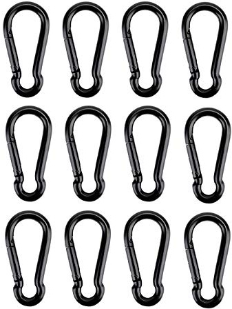12 Pcs Carabiner Clip Spring Snap Hook - M4 1.57 Inch Heavy Duty Snap Hooks Quick Link for Bird Feeders or Dog Leash & Harness, 110 lbs Capacity