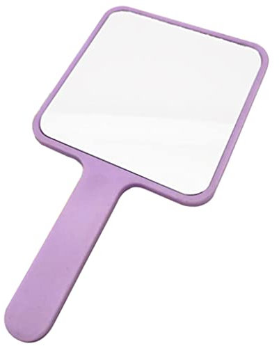 Rachlicy Purple Aluminium Hand Held Mirror, Large Makeup Mirror, Salon Barbers Hairdressers Tool