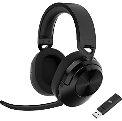 Corsair HS55 Wireless Multiplatform Lightweight Gaming Headset with Bluetooth - Dolby 7.1 Surround Sound - iCUE Compatible - PC, PS5, PS4, Nintendo Switch, Mobile - Black