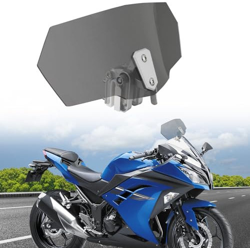 Parabrisas Universal para Motocicleta, Deflector de Viento Ajustable con Clip, Extensión de Parabrisas Alerón Deflector de Aire Compatible con Honda Kawasaki Yamaha Suzuki Triumph.