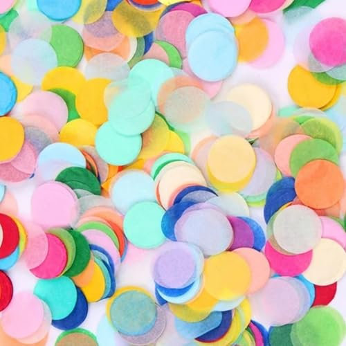 6000 Stück Konfetti Bunt - Groß Hochzeit Pastell Mehrfarbig Runde Papierreste im Gewicht für Luftballons, Geschenkbox, Dekoration für Geburtstag Feier Party Konfetti Hochzeit Jubiläum