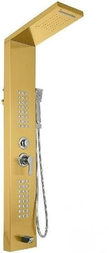 Faucet Système de douche Système de panneau de douche à lumière LED Robinet de douche à effet de pluie cascade Jets de massage Baignoire-douche avec robinets de bain bidet pour salle de bain, douche