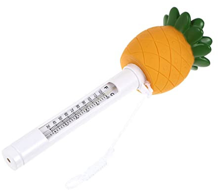 BESPORTBLE Floating Swimming Pool Thermometer Cartoon Pineapple Design Accurate Temperature Gauge for Pools Bathtubs Fish Tanks and More