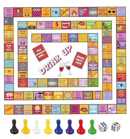 Homly Drinking Game for Adults, Adult Monopoly Board Game, Drinking Games for Night Bachelorette,Party Games for 2-6 Players, Age 18+