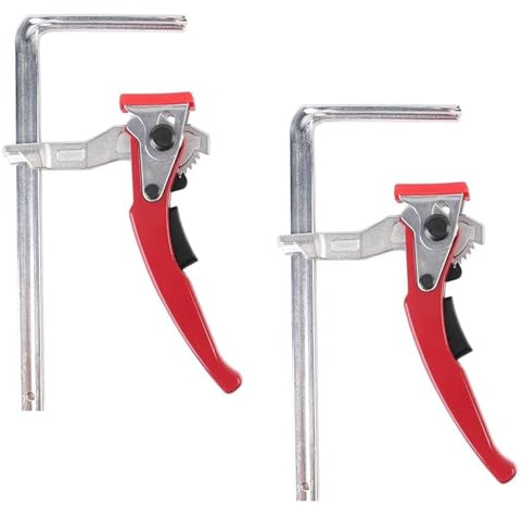 TOOSOAR 2 Pezzi di Morsetti a Leva, Morsetto a Una Mano con Capacità di 200MM e Profondità della Gola di 60MM, Pinza a Cricchetto F per Levigare e Tagliare