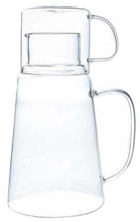 ASAKKURA Brocca in Vetro 1200ml Resistente al Calore per Bevande Fredde, Bollitore per Tè alla Frutta e Succhi, Set Brocca per Acqua di Raffreddamento Domestica per Casa, Ufficio