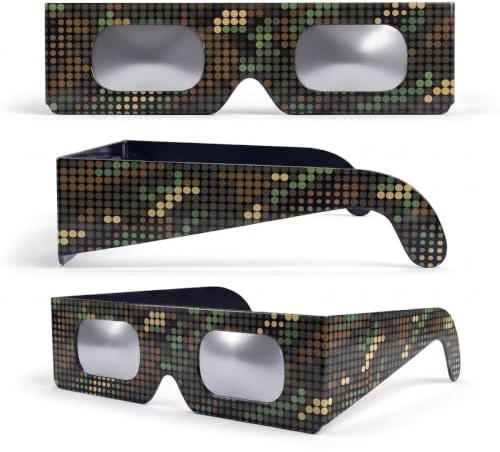 SAFE ECLIPSE 2-pack, solförmörkelseglasögon, 45 mm båghöjd, passar över glasögon med styrka, testade enligt EN ISO 12312-2:2015, CE-märkta för säker direkt solobservation – Digital Camo