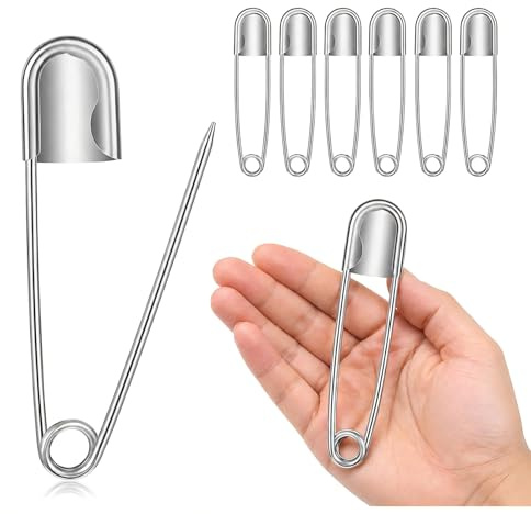 Fyhqwf 6 Pezzi Spilla Di Sicurezza Extra Grande - Spille Da Balia Grandi - Grandi Spille Da Balia In Metallo Jumbo - Adatto Per Lavori Manuali, Coperte, Materassi, Maglieria, Abbigliamento, Ecc