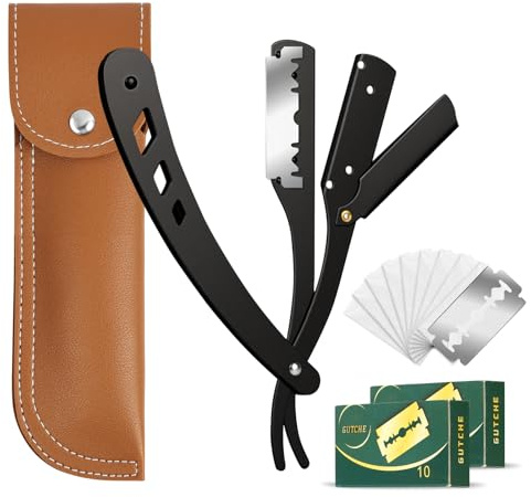 AYBUY Navaja Afeitar Profesional Para Hombre Kit Barba Clásico 20 Cuchillas