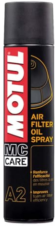Motul - Spray d'Olio per Filtro d'Aria in Schiuma - Aerosol - Olio Adesivo Colorato in Blu - Compatibile Moto Cross, Enduro, Trial, Trail, Quad - MC Care Air Filter Oil Spray A2-400 ml