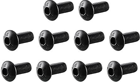 sourcing map M5x 12mm Knopfkopf Innensechskantschraube Schwarz 50Stk