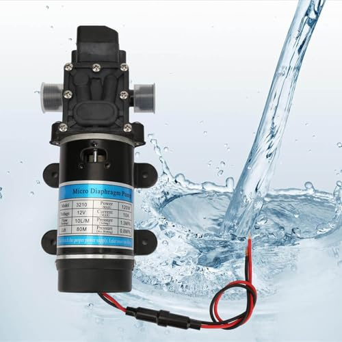 Elektrisk vattenpump 12V 120W 10 l/m självsugande membranpump med överströmsskyddsanordning för högtryckstvätt - 12 Volt