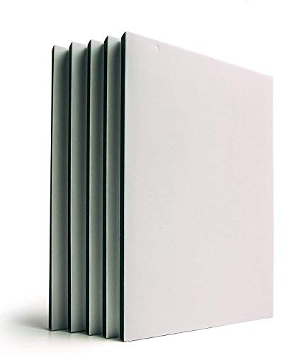 Bastex 5 Piece 4x6 inch Rubber Stamping Blanks. Linoleum Block for Stamp Making, Printmaking and Lino Carving Blocks. White and Black for Easy Design Print.