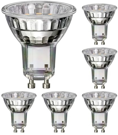 ledscom.de 6x GU10 LED-lampor, PAR16, vit (4000 K), 2,1 W, 206lm, 118°, reflektorspegel (silver)
