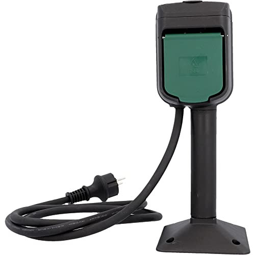 UNITEC WLAN Steckdose Outdoor, IP44 spritzwassergeschützt, mit jedem Router kompatibel, Steuerung per Sprachbefehl mit Alexa und Hey Google, 3680 W, 16 A, inkl. Erdspieß