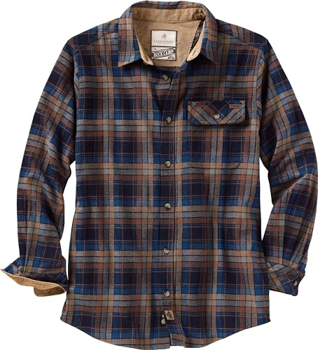 Legendary Whitetails unisex - vuxen Original Buck Camp Long Sleeve Flannel Shirt - Casual Button Front Regular Fit Plaid with Corduroy Trim Button Down skjorta