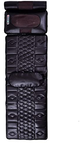 LZTET Colchoneta De Espuma De Memoria con Calor, Colchón De Masaje De Calentamiento Y Vibración, Cojín De Masaje Completo para Aliviar El Dolor,Leatherversion