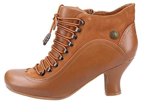 Hush Puppies Female Vivianna Lace-Up Heeled Boot, Tan, 8