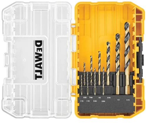 DEWALT Dril Bit Set, Black and Gold Drill Bit Set 10-Piece (DWA1180)