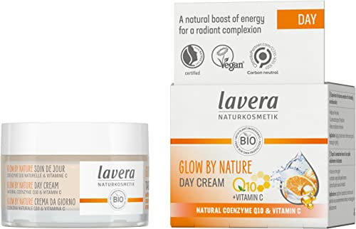 lavera GLOW BY NATURE Tagespflege - Naturkosmetik - vegan - Q10 & Vitamin C - feuchtigkeitsspendend - Tagescreme - vitalisierend - PETA-zertifiziert - 1 x 50 ml