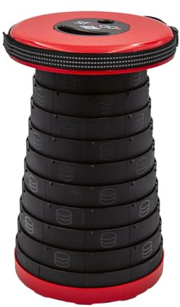 Wedo SITTOGO®NXT Tabouret de Camping télescopique certifié TÜV & GS | Poids amélioré de deuxième génération 1,27 kg Charge maximale 150 kg Couleur Rouge