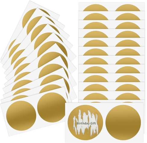 50 Pieces Scratch Off Sticker Labels 2 inch for Scratch Off Stickers Lottery Tickets DIY Raffle Card Creating (Gold, Round 2inch)