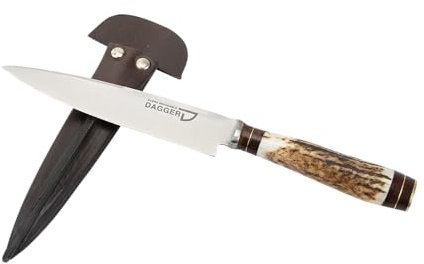 Cuchillo argentino para carne con mango de cuernos de ciervo (mediano)