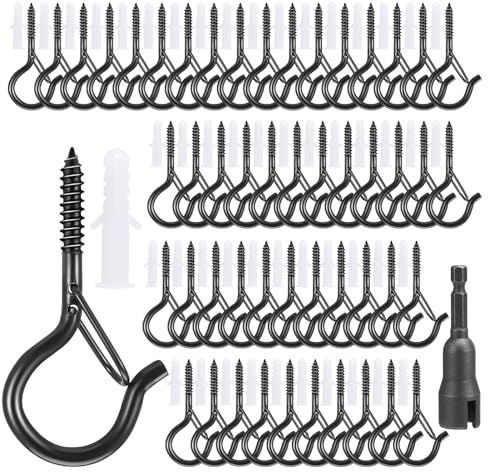 saerryor 50 Pack Q-Hanger Hooks with Safety Buckle and Wing Nut Driver