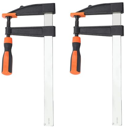 Schraubzwingen 2 Stück, Spannweite 200mm/300mm,Spannkraft 272kg, Maultiefe 80mm Profi Schraubzwingen Set aus Stahl und Nylon für präzises Fixieren