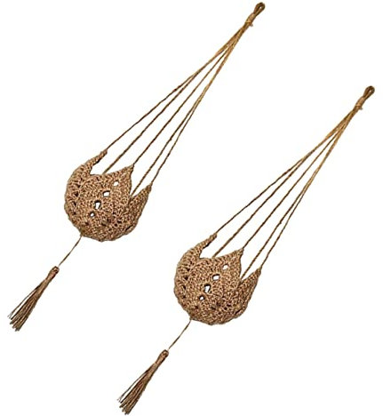 BESPORTBLE Handgewebte Pflanzer Aufhänger Set Makramee Pflanzenaufhänger Wandhalterung Blumentopfhalter