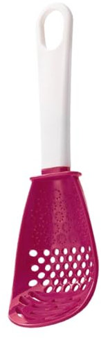 Multifunctional Spoon, Cooking Scoop, Heat Resistant Ergonomic Handle Kitchen Skimmer for Preparing Mashed Potatoes, Grating Cheese, Zesting Citrus Fruits, 9.06 Inches, 58g, PP