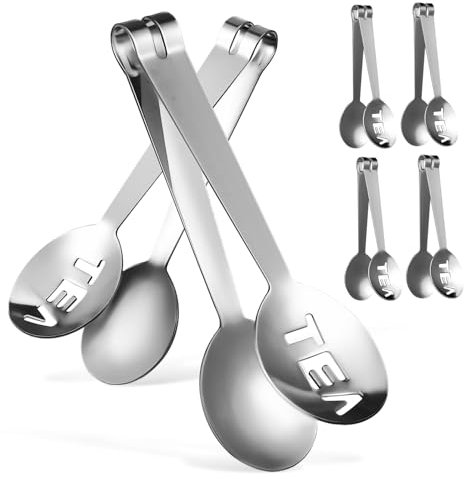 SOIMISS 6 Pezzi porta tè in acciaio inossidabile scanalato pinza spremiagrumi per bustine di tè filtro per il tè colino da tè con caldo servire pinze per feste di cibo portafiltro da tè