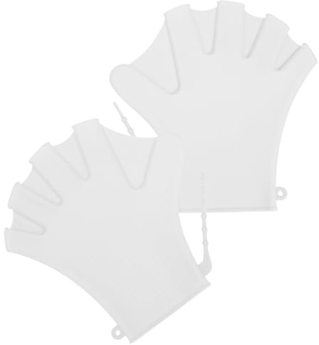Alipis Guantes Natación Silicona Ajustables para Entrenamiento Natación Palas Mano Resistentes y Cálidos para Clases Acuáticas y Buceo Blanco