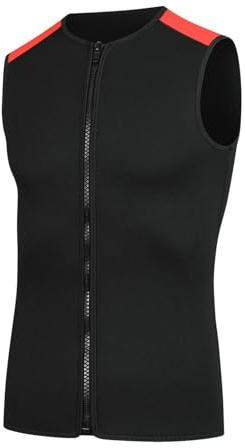 doorslay Gilet Termico in Neoprene da 3 Mm, Muta Unisex Senza Maniche con Cerniera per Nuoto, Snorkeling, Surf, Immersioni (Nere)