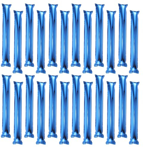 Outanaya 32 Pcs Blue Inflatable Cheering Sticks Aluminum Film Noise Makers for Sporting Events Basketball Football Party Fan Support